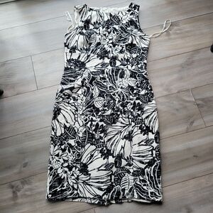 Jones New York One Shoulder Black and White Dress